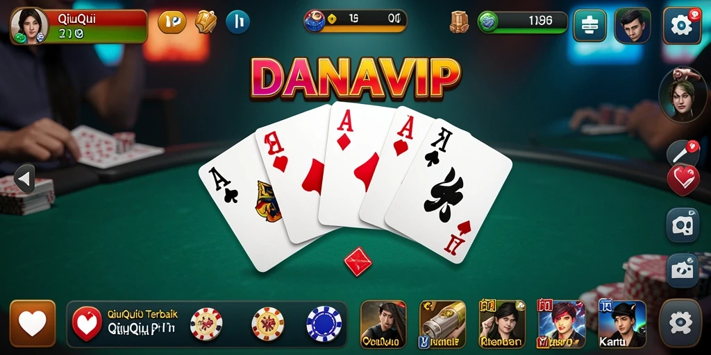 Tampilan gameplay menarik dari DANAVIP yang penuh strategi QiuQiu.