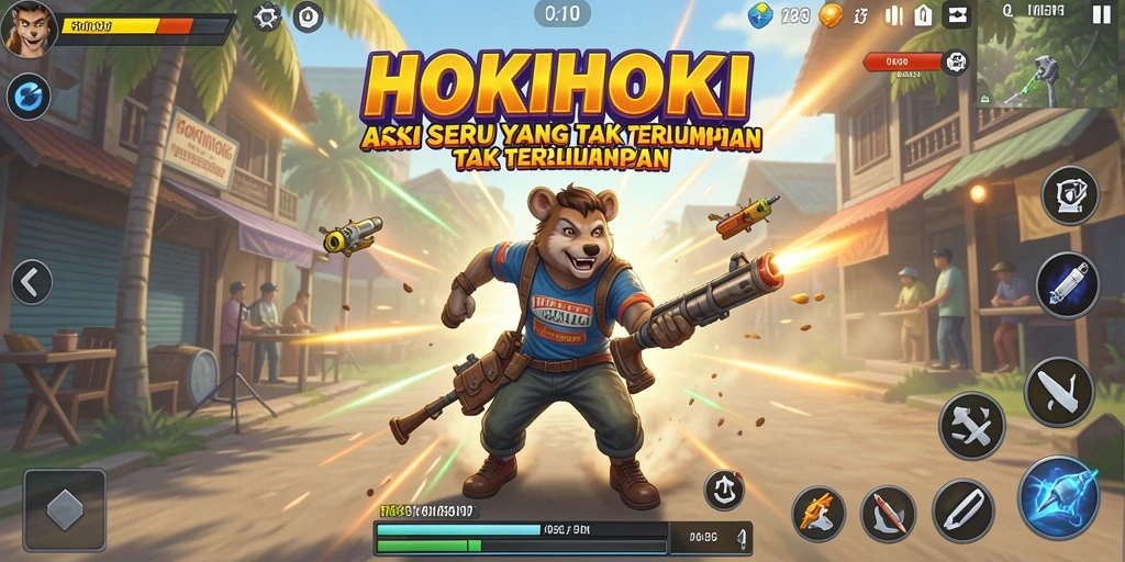 Gameplay HOKIHOKI yang penuh aksi dan petualangan mendebarkan.