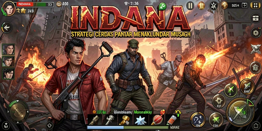 Screenshot gameplay menggambarkan pertarungan strategis yang mendebarkan.