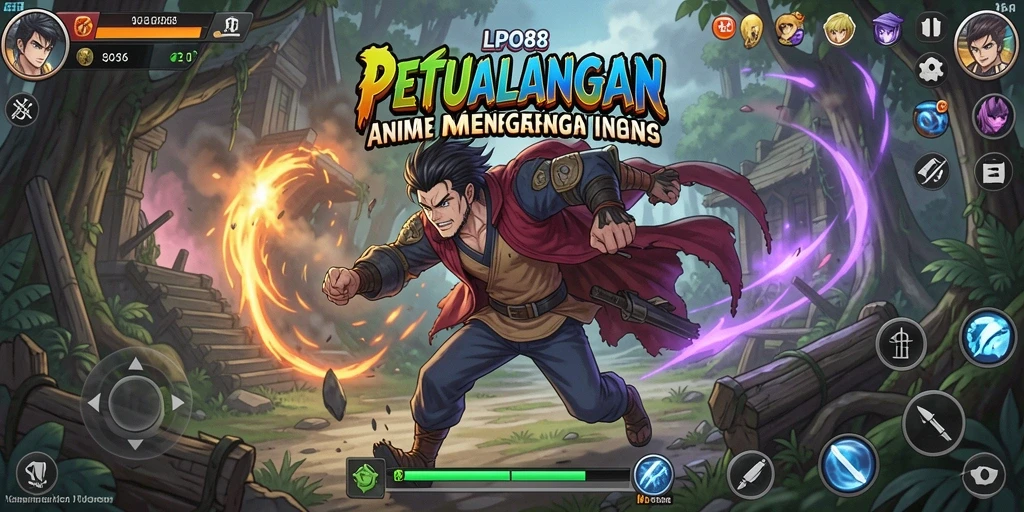 Tampilan gameplay LPO88 yang menampilkan karakter dan petualangan Anime.