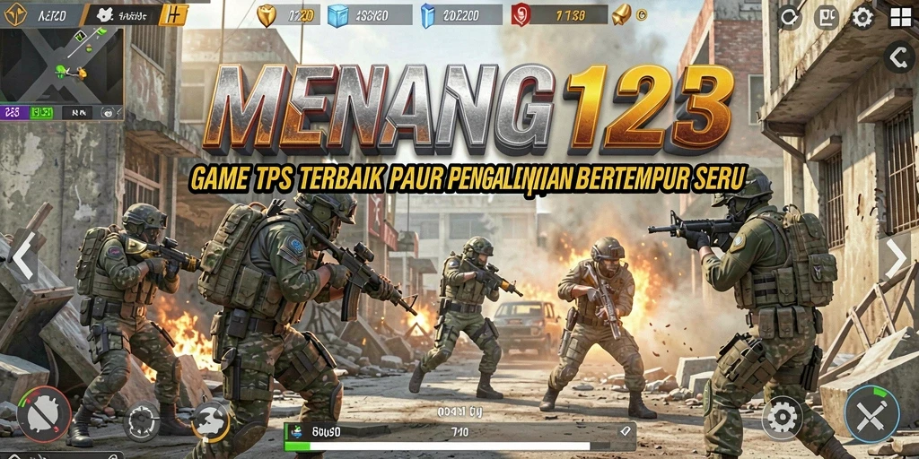Tampilan gameplay seru dalam MENANG123 saat bertempur melawan musuh.