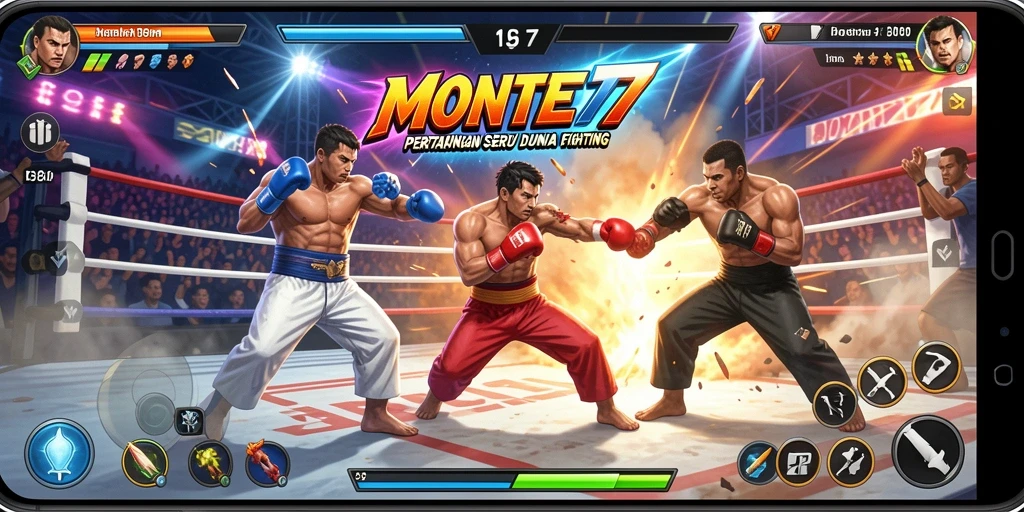 Gameplay mendebarkan di arena pertarungan MONTE77.