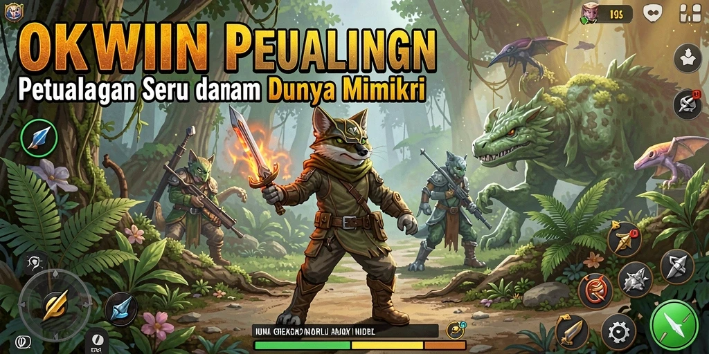 Tampilan gameplay OKWIN yang memukau dalam petualangan menegangkan.