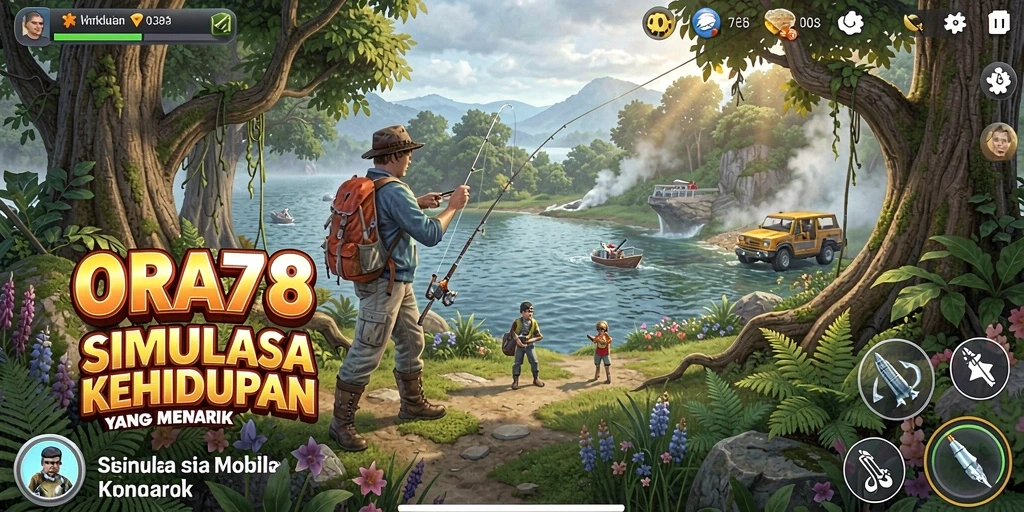Tampilan gameplay menarik dari ORA78 dengan karakter yang berinteraksi.