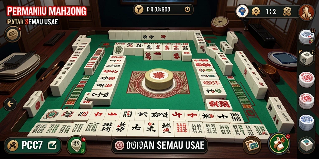 Screenshot tampilan permainan Mahjong yang menarik dan penuh tantangan.
