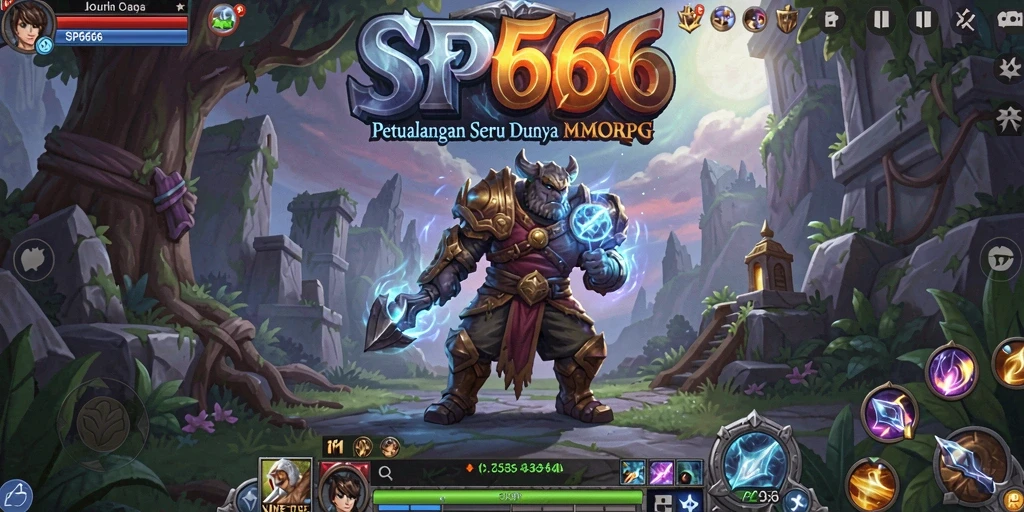 Tampilan antarmuka gameplay RPG dalam SP666 yang mengesankan.