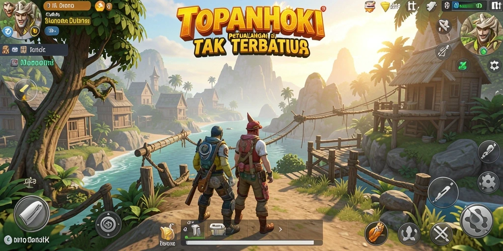 Screenshot menampilkan petualangan epik dalam dunia terbuka TOPANHOKI.