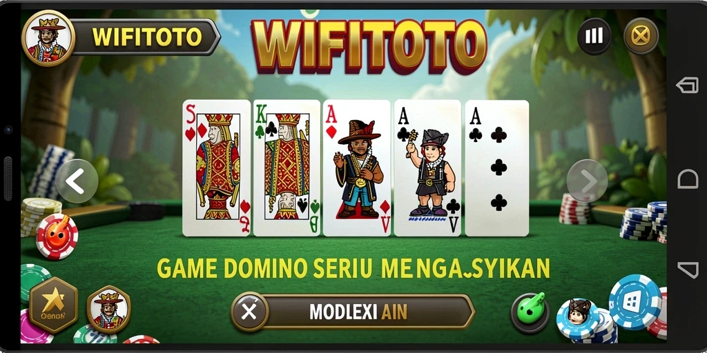 Screenshot gameplay WIFITOTO menampilkan momen seru antar pemain domino.