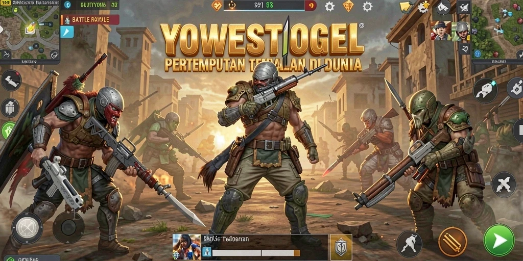 Tampilan gameplay YOWESTOGEL dalam pertempuran Battle Royale yang seru.