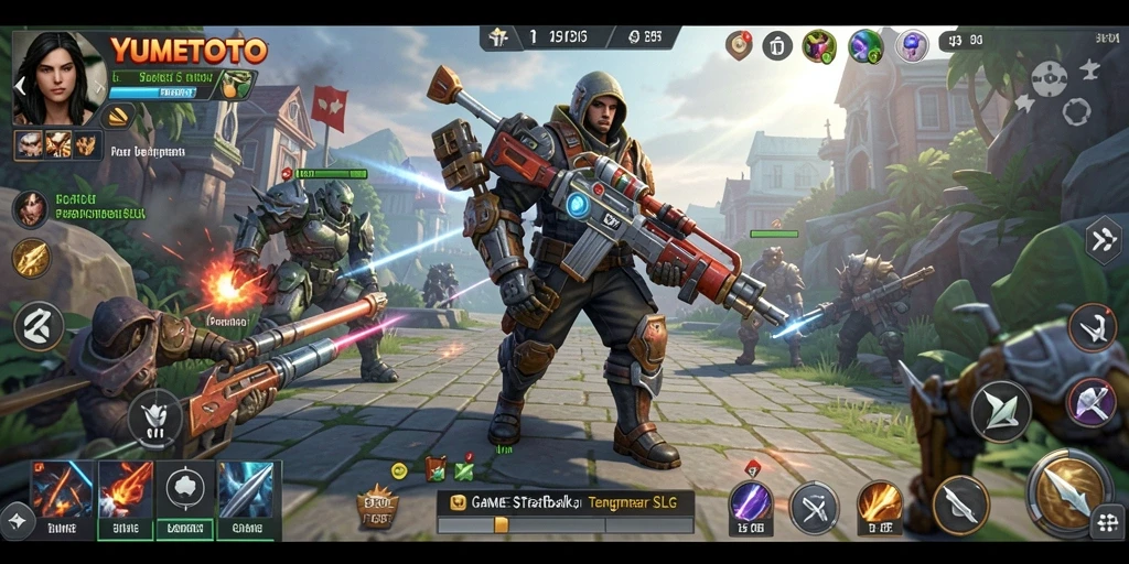 Tampilan gameplay menarik dalam YUMETOTO, menampilkan pertarungan strategis.